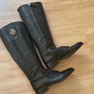 Black Riding Boots with Logo